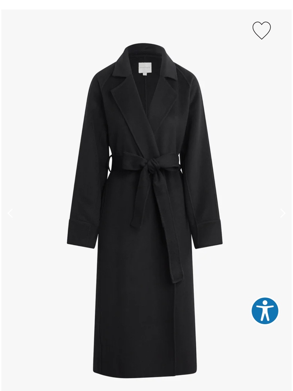 Favorite Daughter Black Wrap Belted Long Robe Coat